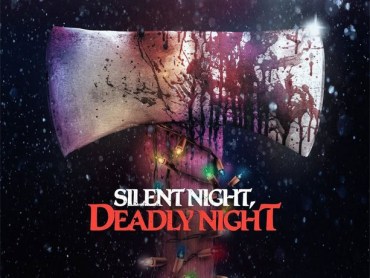 Blood-splattered axe with Christmas lights, horror-themed image for scary stories.