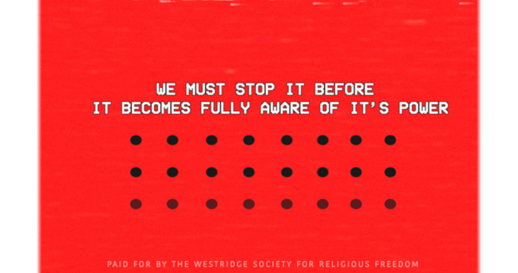 Stop before it's too late warning about the power of awareness and control, with a red background an.
