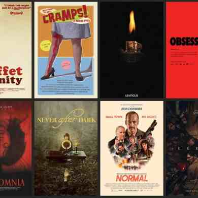 Buffet Infinity movie poster with a burger and fries, vintage comic style, humorous and surreal imag.