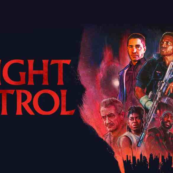 Night Patrol 2026 movie poster with armed characters and urban night scene.