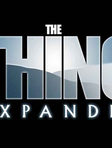 The Thing Expanded logo on a black background.