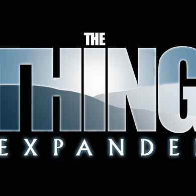 The Thing Expanded logo on a black background.