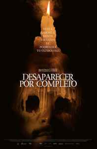 Poster for 'Desaparecer Por Completo' with a melting candle and a face silhouette.