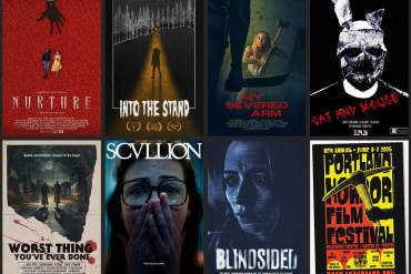 Collection of horror film posters from The PHFF Horror Short Film Director Roundtable.