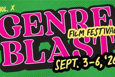 Colorful poster for Genre Blast Film Festival September 3-6, 2026.