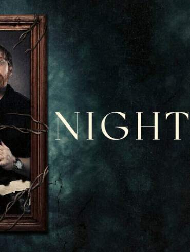 Nightborn review poster with two characters in a dark, eerie setting.