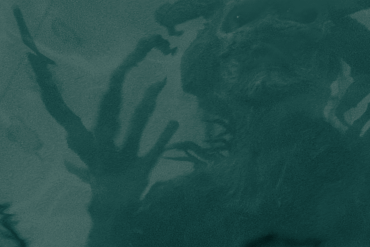 Eerie creature with multiple tentacle-like appendages in dark water.