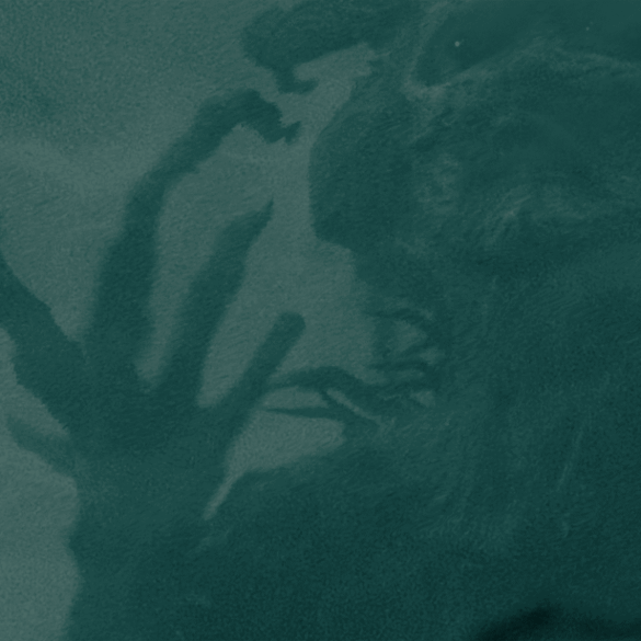 Eerie creature with multiple tentacle-like appendages in dark water.